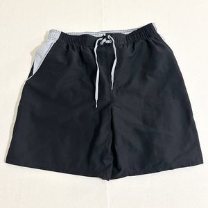 Men Quick Dry Swim Trunks Swimsuit Black Size Large Elastic Waist